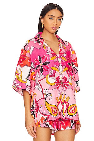 CIN CIN Mirage Bowling Shirt in Pink