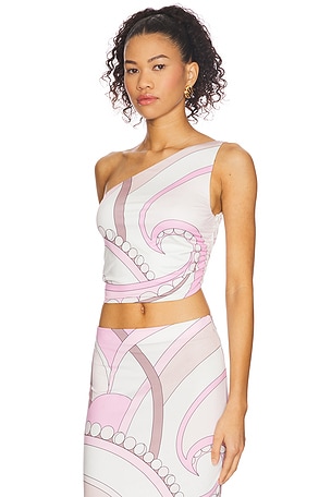 CIN CIN Cleo Cropped Top in Ivory,Blush