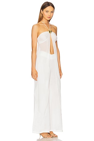 CIN CIN Coral Orchid Drape Top in White