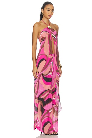 CIN CIN Coral Lobster Drape Top in Pink