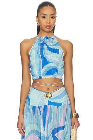 TOP FRUNCIDO CON CUELLO HALTER SPICE CIN CIN