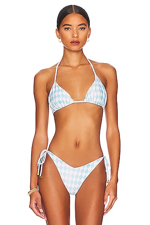 onia Ruffle Underwire Bikini Top in Palm Frond