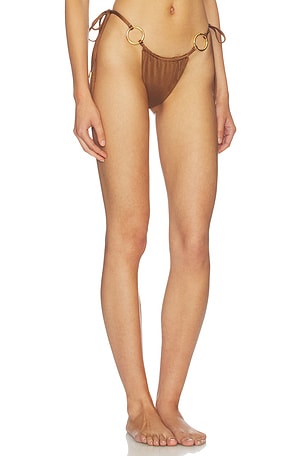 Cin Cin Cove String Bikini Bottom in Brown