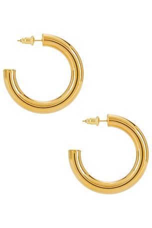 Casa Clara Elvis Hoop Earrings in Metallic Gold