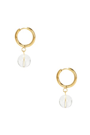 Casa Clara Halle Huggie Hoop & Bead in White