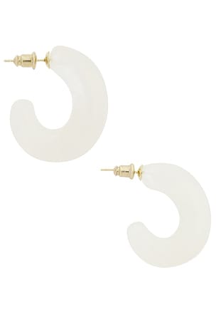 Casa Clara Acacia Hoop Earrings in White