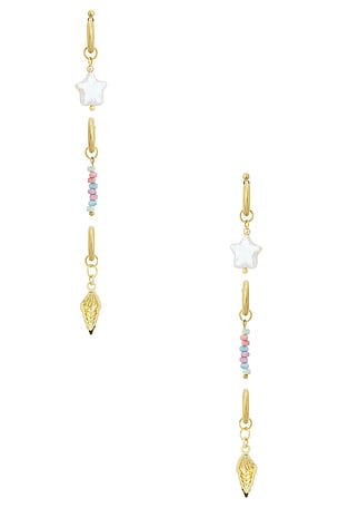 Casa Clara Sorbet Bikini Charms in Metallic Gold,Pink