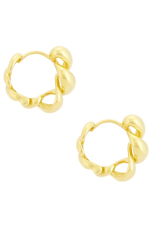 Casa Clara Blossom Hoop Earrings in Metallic Gold