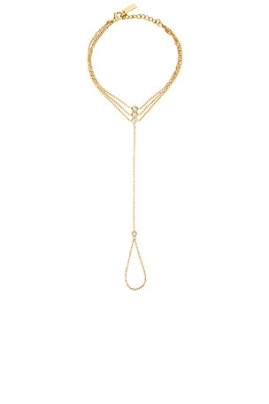 Casa Clara Reese Hand Chain in Metallic Gold