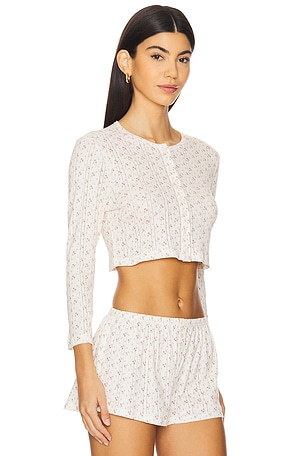 Cou Cou Intimates The Cropped Cardi in Cream