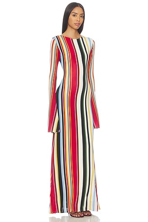 Cala de la Cruz Amay Dress in Red, Cream