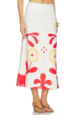 Cala de la Cruz Fabiana Skirt in Red, White