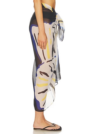 Cala de la Cruz Luana Sarong in Black,Cream