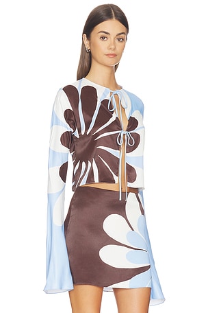 Cala de la Cruz Sina Top in Brown,Blue