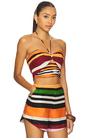 Cala de la Cruz Naos Top in AgaveBW in Orange,Red,White