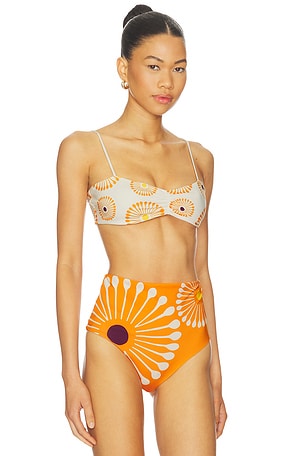 Cala de la Cruz Lilo Bikini Top in Ivory,Orange