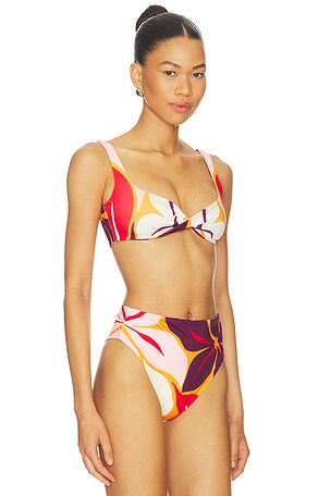 Cala de la Cruz Leon Bikini Top in Ivory,Orange
