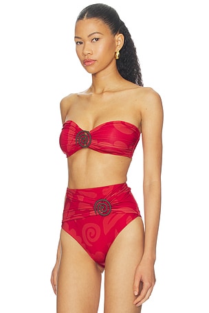 Cala de la Cruz Maple Bikini Top in Red