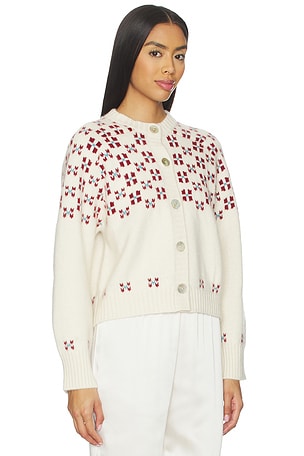 Calle Del Mar Winter Fair Isle Cardigan in Ivory