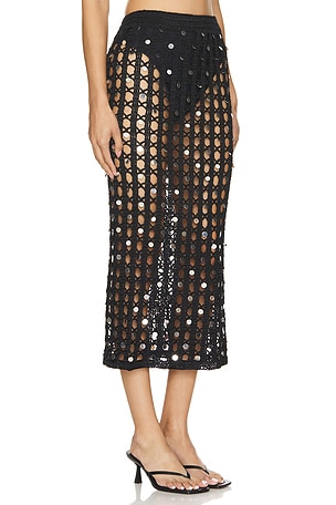 Calle Del Mar Crochet Skirt in Black