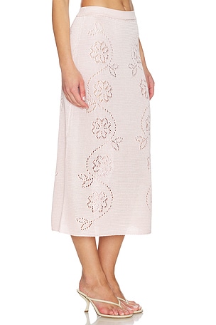 Calle Del Mar Vine Floral Skirt in Pink