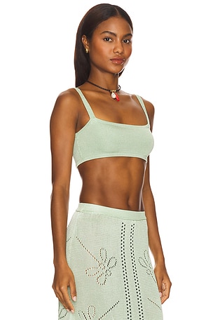 Calle Del Mar Knit Bandeau Top in Mint