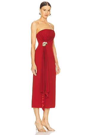 Acler Whitnell Midi Dress in Burgundy