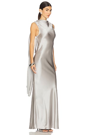 Acler Fleeden Maxi Dress in Grey. Size Aus 8/US 4. Also