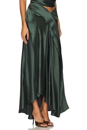 Acler Yewdale Maxi Skirt in Dark Green