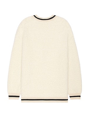 Central Park West Theo Oversized Eyelash Cardigan in Cream