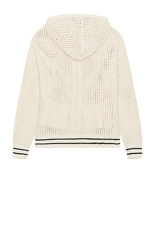 Central Park West Waffle Stitch Hoodie in White