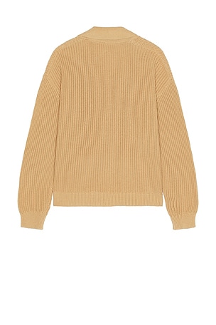 Central Park West Chunky Shawl Collar Cardigan in Oat