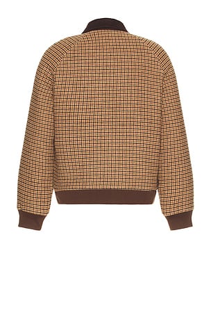 Central Park West Plaid Bomber Jacket in Chocolate. Size S. Also