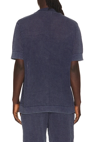 Central Park West Henry Snow Wash Camp Shirt in Slate