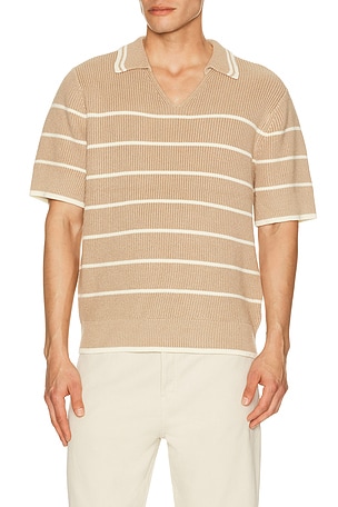 Bradley French Stripe Short Sleeve Polo Central Park West