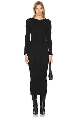 LPA Auburn Sweater Dress in Black REVOLVE