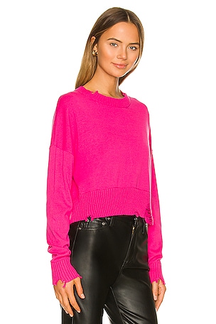 Central Park West Stevie Crewneck Sweater in Fuchsia