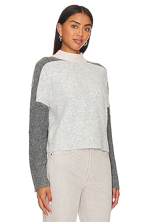 Central Park West Bobbie Colorblock Turtleneck in Grey