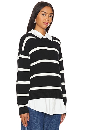 Central Park West Tessa Crewneck Twofer in Black