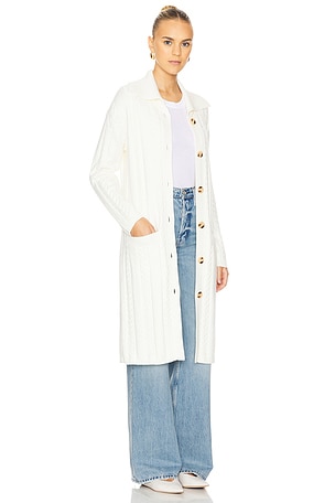 Central Park West Palma Collared Duster in Ivory