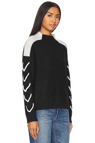 Central Park West Millie Whipstitch Mockneck in Black