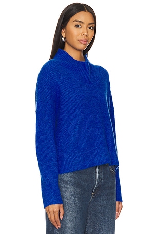 Central Park West Hugo Cable Turtleneck in Royal