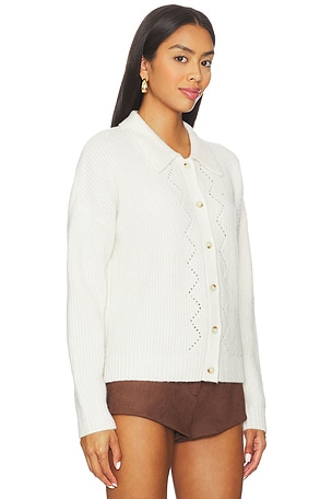 Central Park West Olivia Pointelle Polo in Ivory