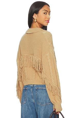 Elyse Cabled Fringe Sweater Cardigan Central Park West
