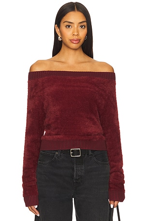 Eyelash Off Shoulder Sweater Central Park West