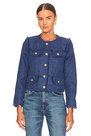 Central Park West Clarke Tweed Jacket in Blue