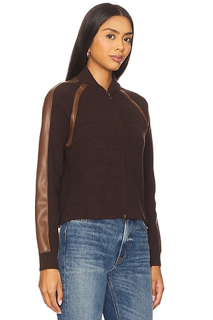 Central Park West Atlas Raglan Zip Up Jacket in Chocolate. Size XS. Also