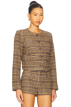 Central Park West Billie Jacket in Brown. Size XS. Also