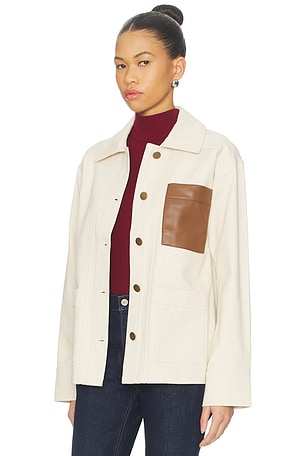 Central Park West Quinn Trucker Jacket in Cream