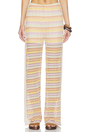 Celine Rainbow Crochet Mid Rise Pants Central Park West